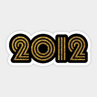 2012 Birth Year Glitter Effect Sticker